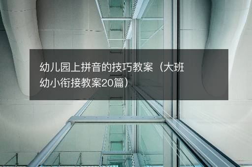 幼儿园上拼音的技巧教案（大班幼小衔接教案20篇）